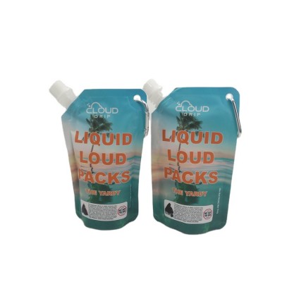 Custom printed sanitizer gel alcohol packaging spout pouch plastic stand up spout pouch bag with hook for hand sanitizer